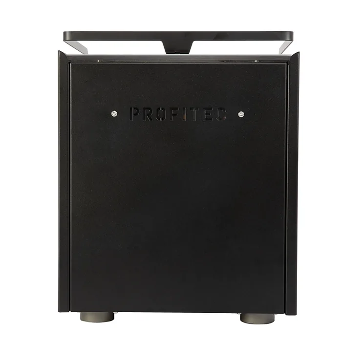 A detailed shot of the Profitec RIDE Espresso Machine modular portafilter, highlighting its customizable spouts