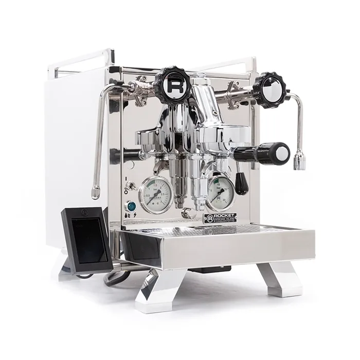 Rocket Espresso R Cinquantotto Espresso Machine Close-up of the R Cinquantotto's side, showing the detached touchscreen display pod