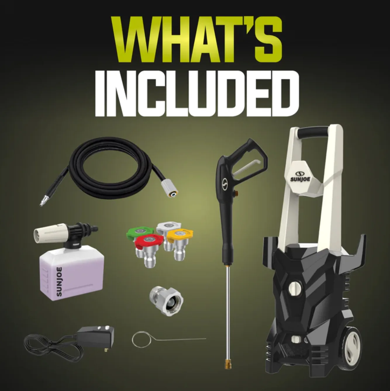 Restored Sun Joe SPX200-GO | 2000 PSI Electric Pressure Washer | 13-Amp | 4 Nozzles | Foamer Cannon (Refurbished)