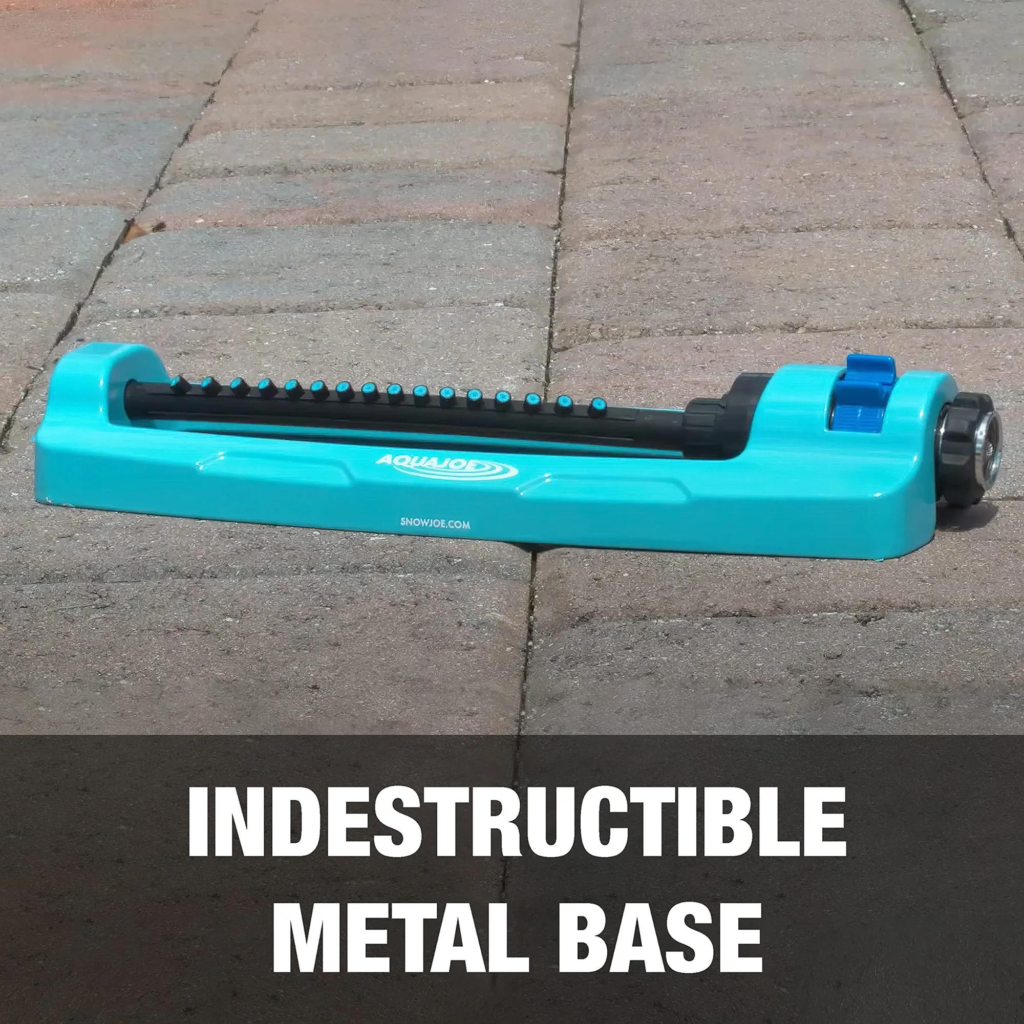Restored Aqua Joe SJI-OMS16 Indestructible Metal Base Oscillating Sprinkler with Adjustable Spray, 3600-Square Foot Coverage (Refurbished)