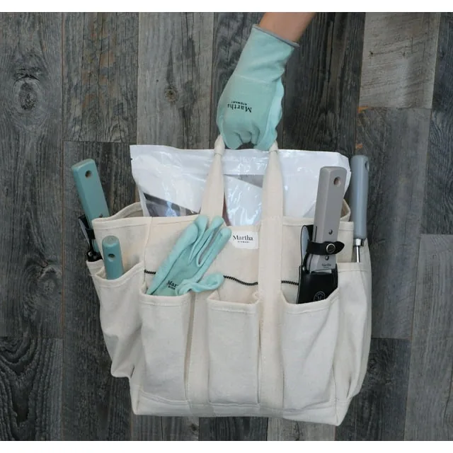Restored Martha Stewart MTS-CNVBG-MBK Heavy-Duty Canvas Garden Bag (Black) (Refurbished)