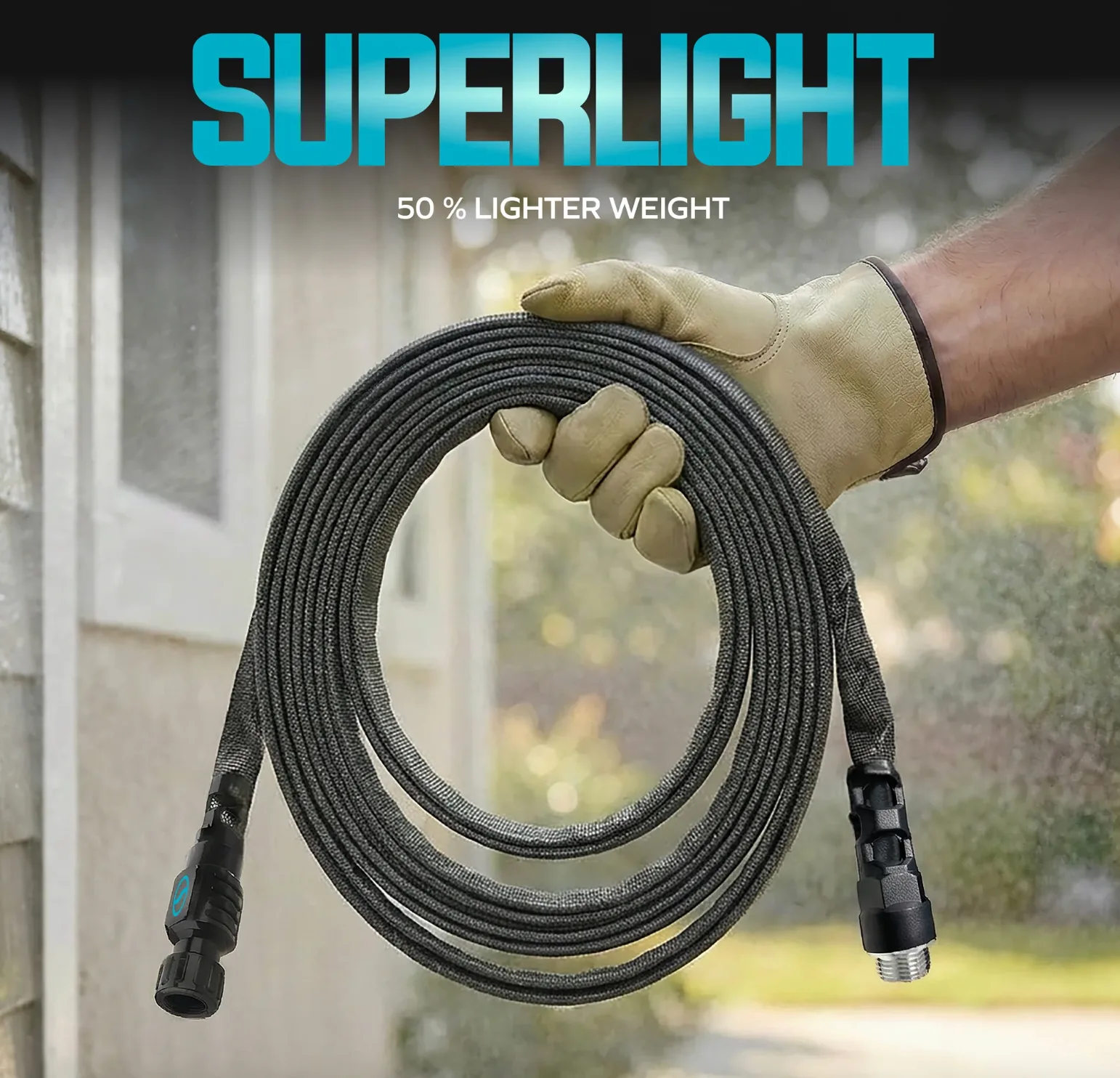 Aqua Joe AJFJ050-58-XT1 | Kink Resistant FiberJacket Garden Hose | 50-Foot | 5/8-Inch Diameter (Open Box)