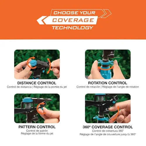 Restored Aqua Joe AJYP101 | YardGuard Motion Sensor Pest Deterrent Sprinkler | 3 Detection Modes | 5,700 Sq. Ft. Max Coverage* | 42 Ft. Max Spray Distance (Refurbished)
