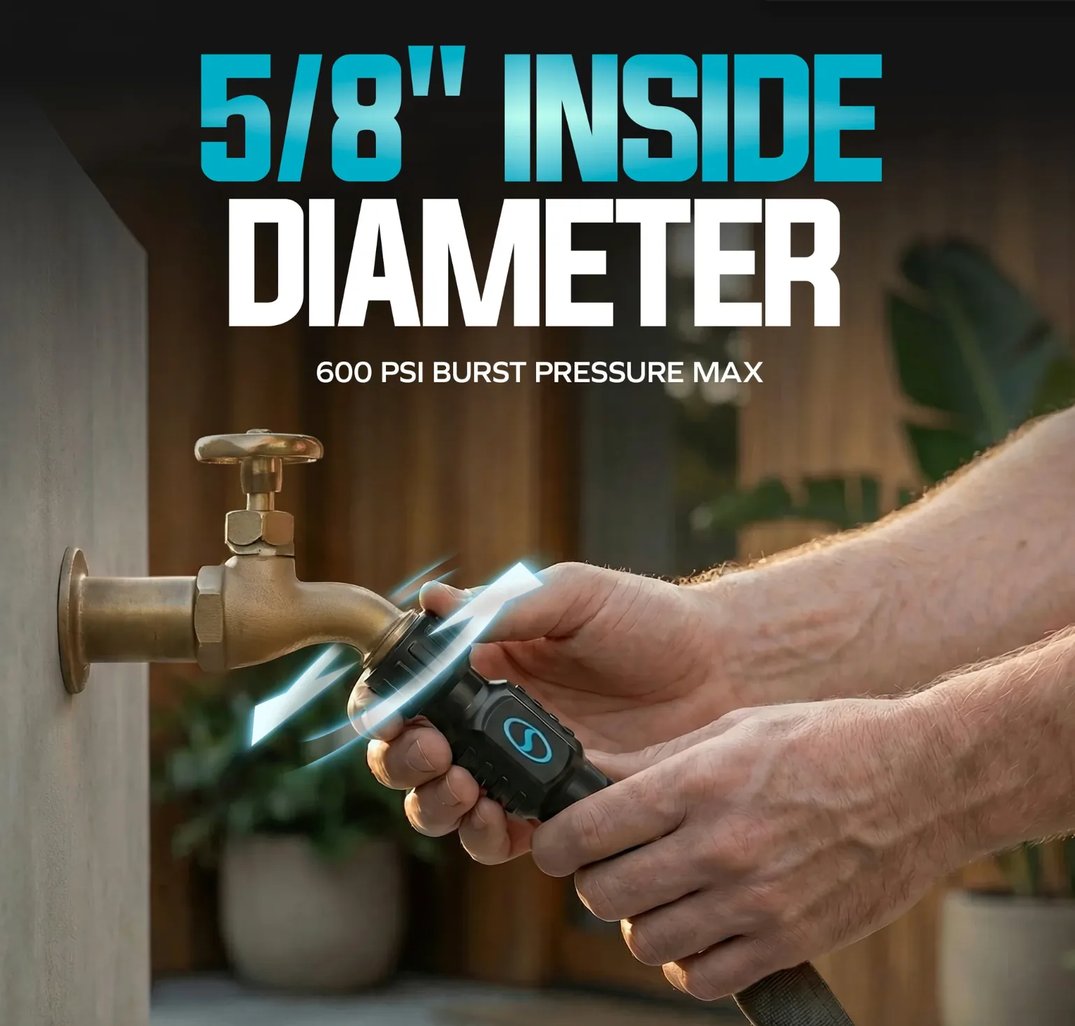 Aqua Joe AJFJ050-58-XT1 | Kink Resistant FiberJacket Garden Hose | 50-Foot | 5/8-Inch Diameter (Open Box) | In-Store Exclusive