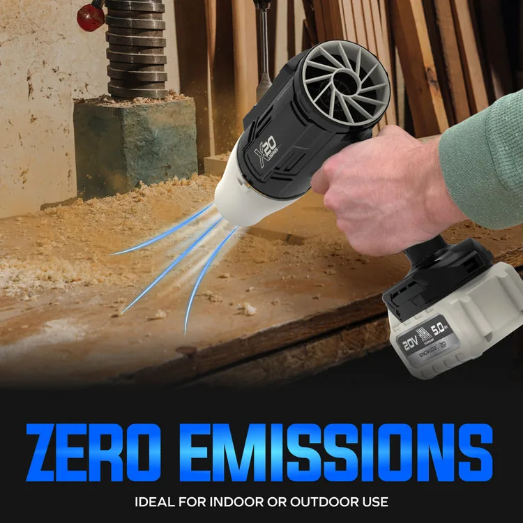 Restored Sun Joe 30,000-RPM 20V Cordless Handheld Turbo Blower | 40 CFM | 5.0-Ah Battery + Charger (Blue) | GO-SRMJET-5A-BLU  (Refurbished)