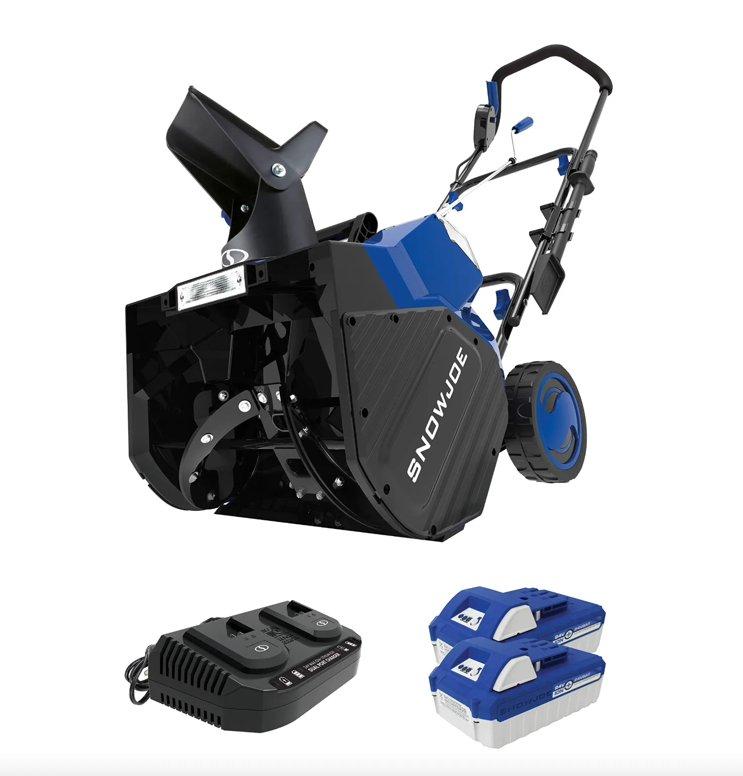 Snow Joe 24V-X2-SB18 18-Inch 48-Volt 5-Ah Cordless Snow Blower, (2x5.0 AH Batteries and Charger) | In-Store Exclusive