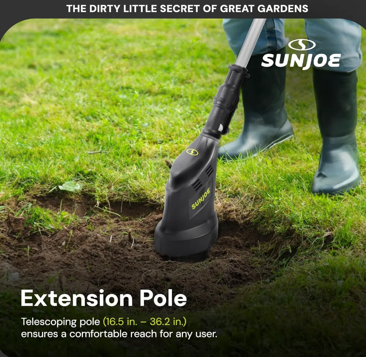 Restored Sun Joe 24V 24V-CTLR-LTE | 2-in-1 Hand Held & Long Handle Tiller Cultivator (Refurbished)