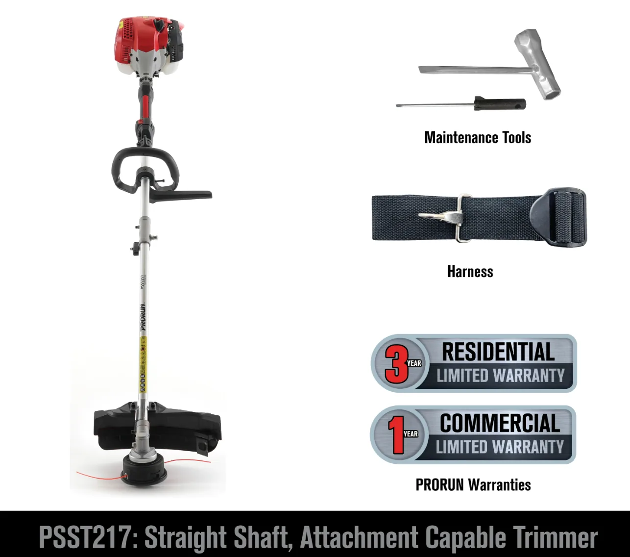 PRORUN PSST217 | 25.4cc 17″ Gas Attachment Capable String Trimmer | In-Store Exclusive