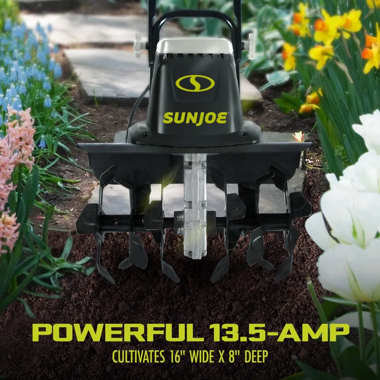 Restored Sun Joe TJ604E | 16 in 13.5 AMP Electric Garden Tiller/Cultivator (Refurbished)