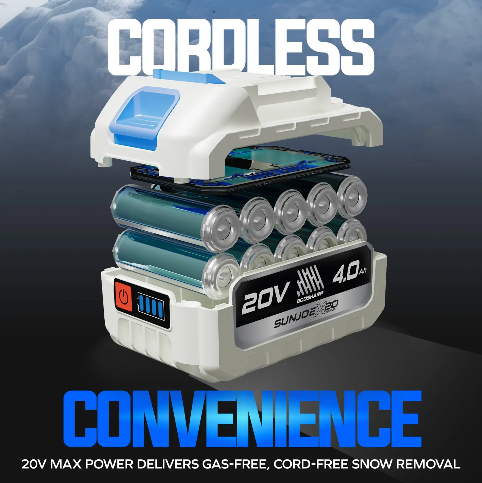 Snow Joe 20-Volt Cordless Snow Shovel Kit | Directional Chute | Brushless Motor | W/ 4.0-Ah Battery + Charger (Refurbished) | In-Store Exclusive