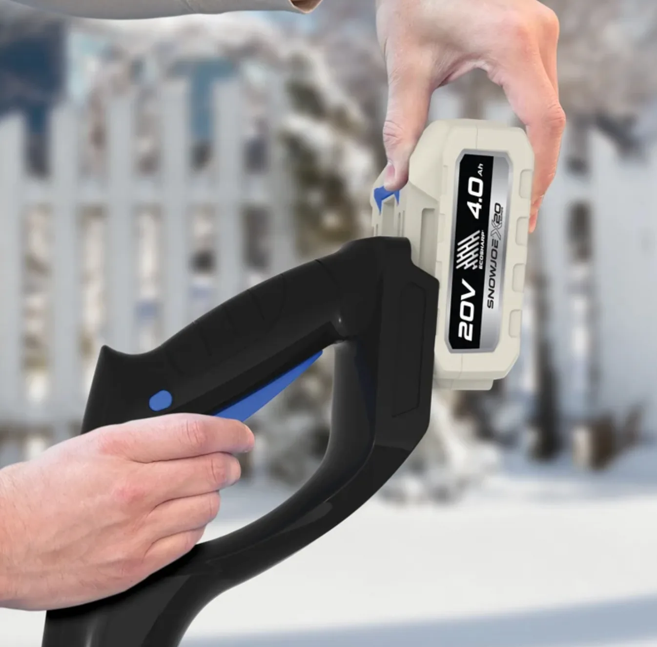 Restored Snow Joe 20-Volt ECOSHARP Cordless Snow Shovel | Directional Chute | Brushless Motor | W/ 2 x 4.0-Ah Batteries + Charger (Refurbished)
