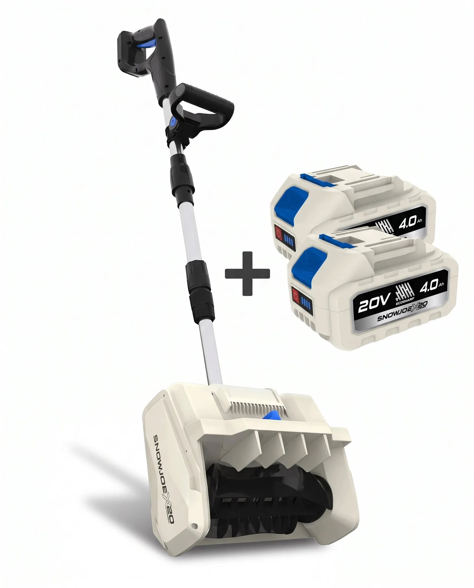 Restored Snow Joe 20-Volt ECOSHARP Cordless Snow Shovel | Directional Chute | Brushless Motor | W/ 2 x 4.0-Ah Batteries + Charger (Refurbished)
