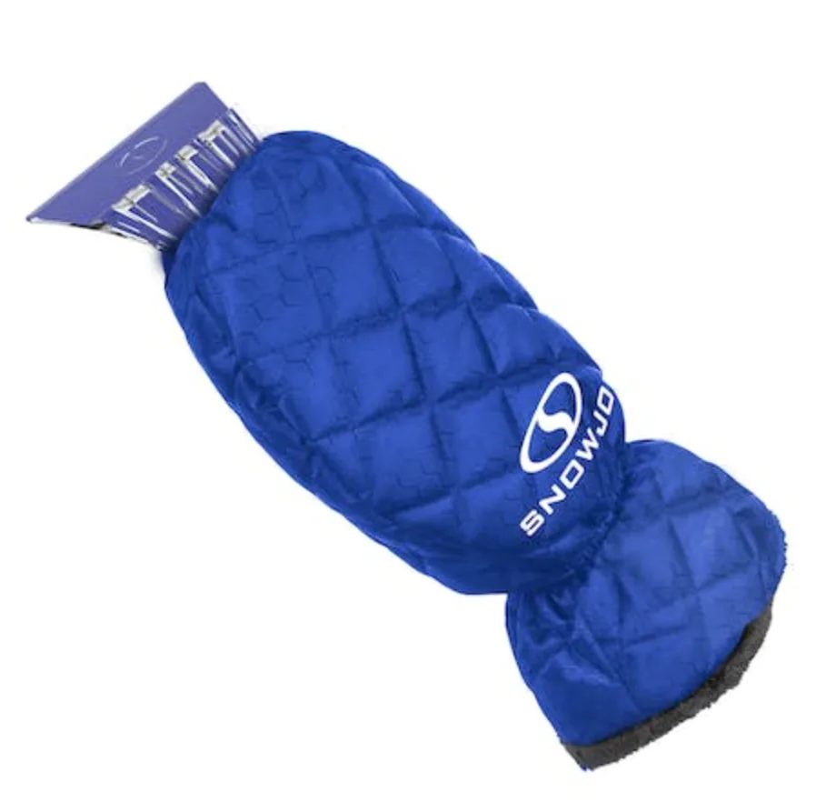 2 Pack | Snow Joe SJEG02M | Polar Fleece Lined Mitt With Built-In Ice Scraper | Waterproof | Heavy-Duty Ice Scraper