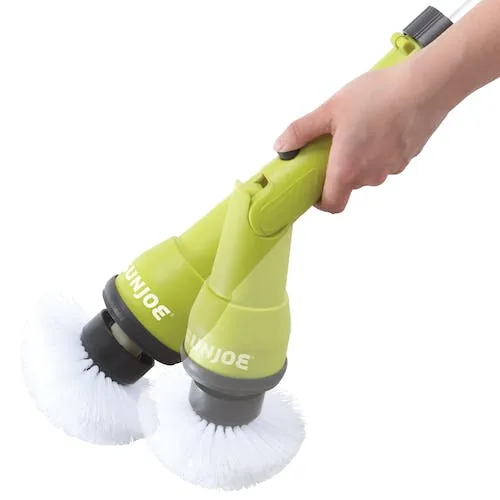 Restored Sun Joe 24V-PWSCRB-LTW | 24V Cordless Indoor/Outdoor 1000-OPM Oscillating Scrubber | 4 Attachments & Battery + Charger (Refurbished)
