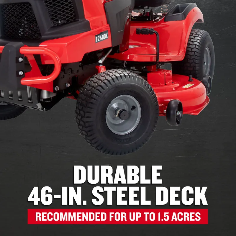 CRAFTSMAN T2400K | 46in 22HP TURN TIGHT Gas Riding Lawn Mower | KOHLER Twin-Cylinder 7000 Series Engine | Hydrostatic Transmission