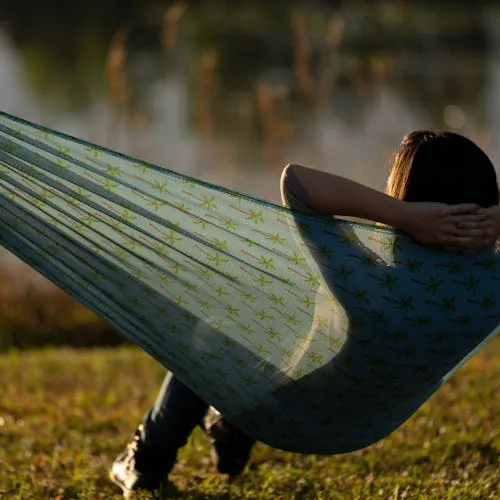 Bliss Hammocks BH-406WCA Mesh Hammock in a Bag | With Hanging Rope Kit | 55-in. Wide | UV-Resistant | 350 Lb. Capacity