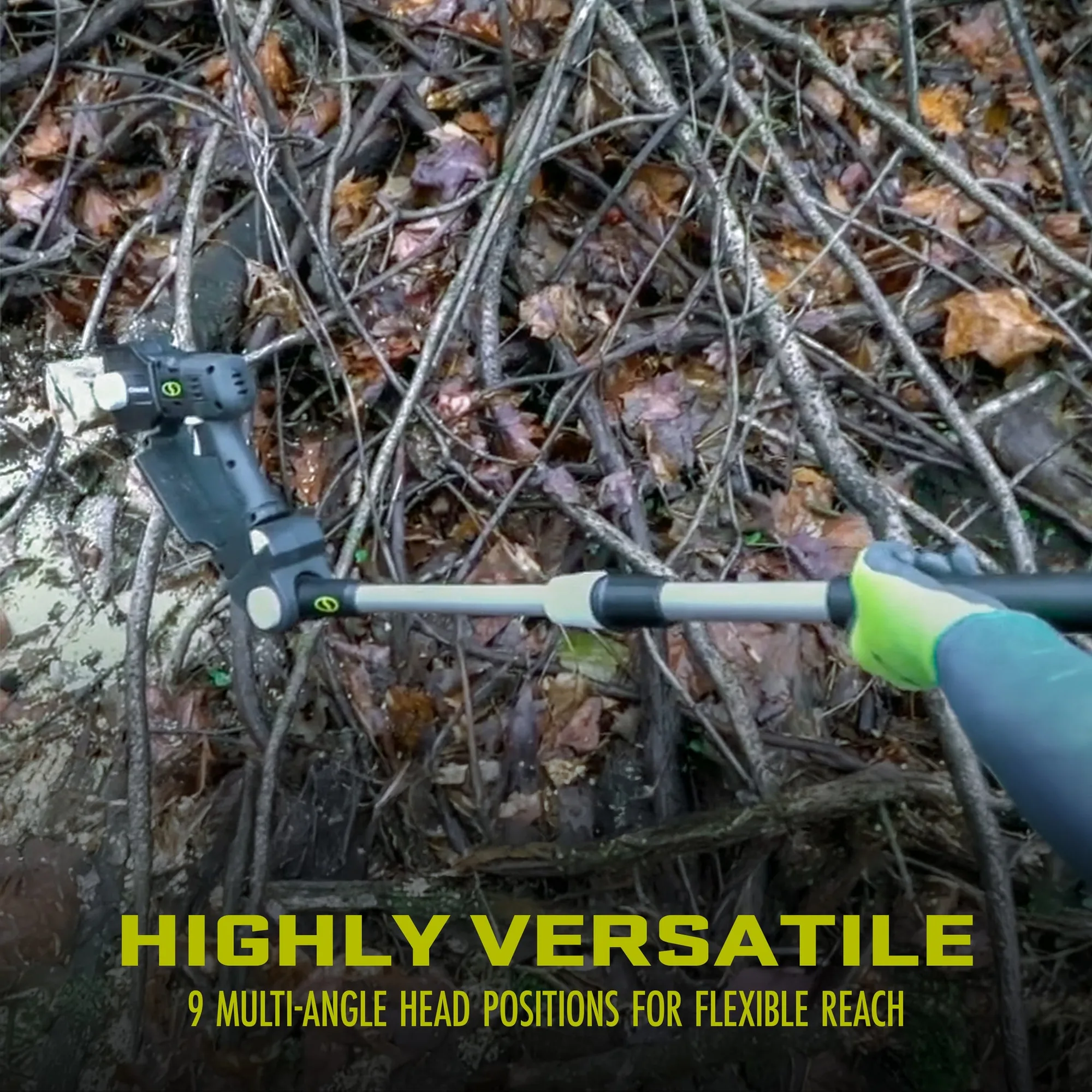 Restored Sun Joe 24V-HCSWP-6-LTE | 24V Cordless Telescoping Pole Pruning Saw Kit | 12 ft Reach | 4000 RPM | W/ 2.0-Ah Battery + Charger (Refurbished)