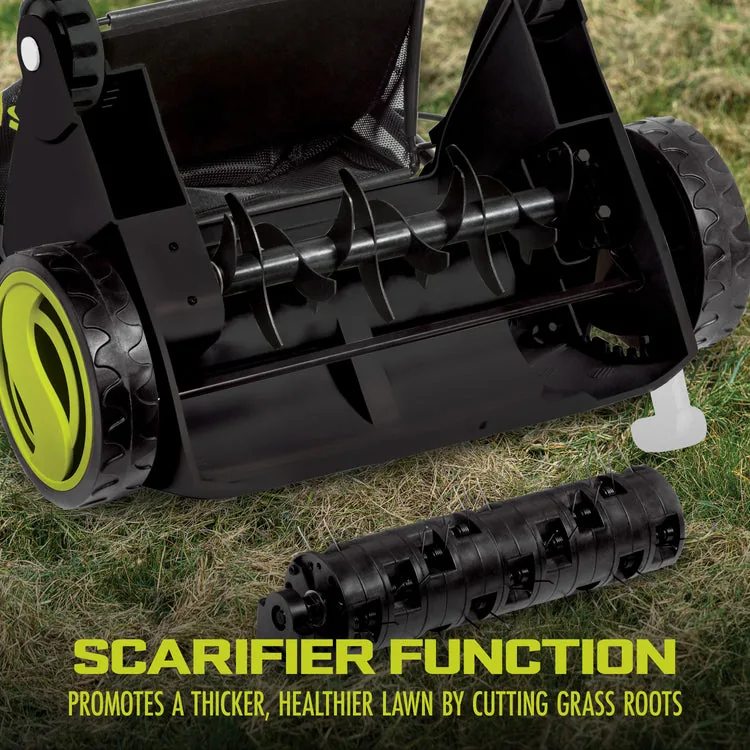 Restored Sun Joe AJ801E | Electric Lawn Dethatcher + Scarifier W/ Collection Bag | 12.6-inch | 12-Amp (Refurbished)