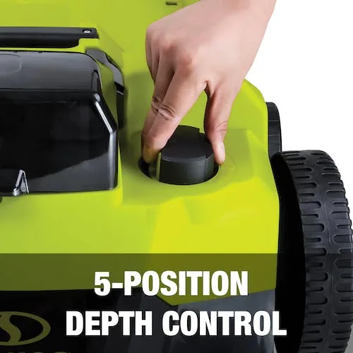 Restored Sun Joe 24V-X2-DTS15 Scarifier and Dethatcher Kit | 5-Depth Positions | 15-inch | Brushless Motor | (2) 24-V 4.0-Ah Batteries & Dual Port Charger (Refurbished)