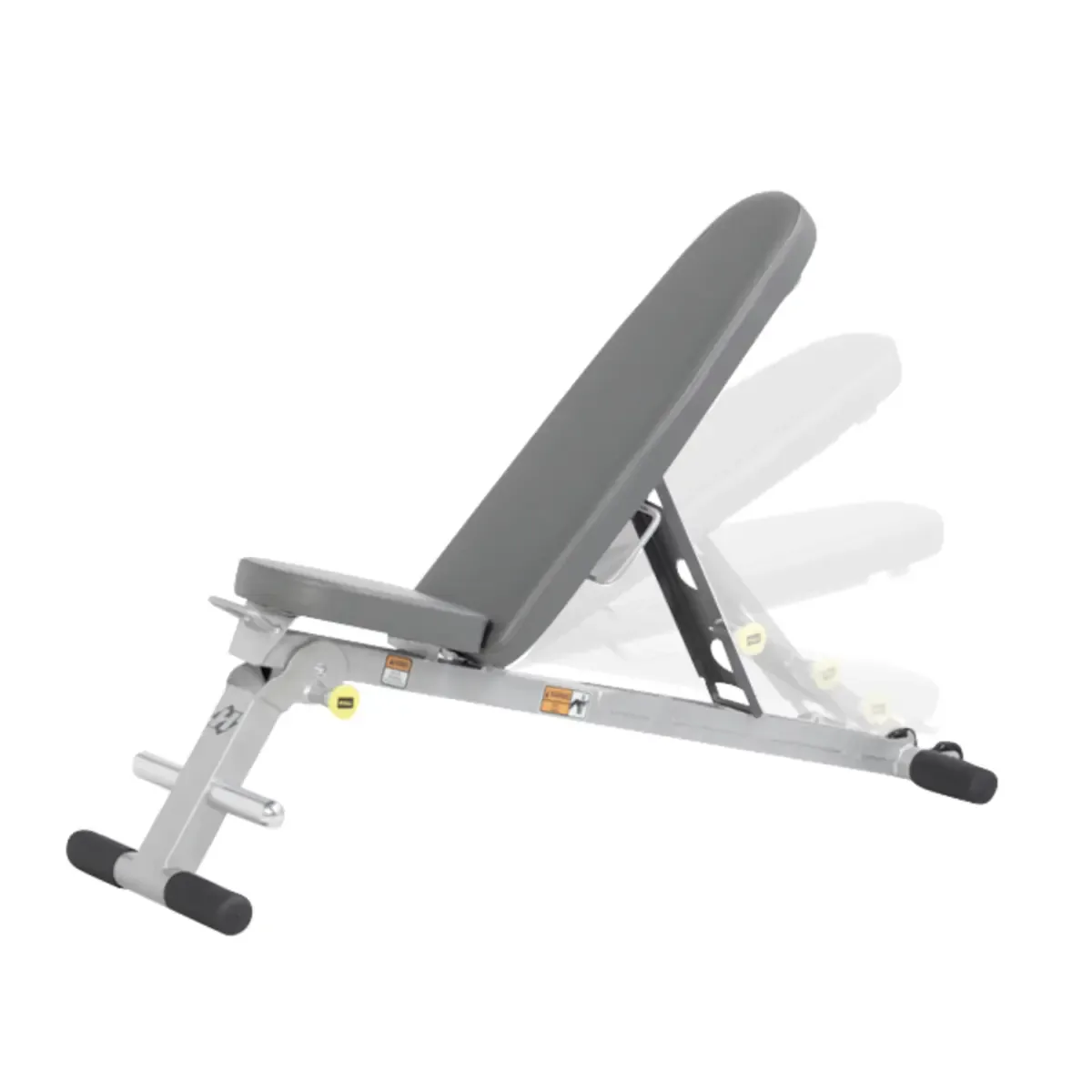 Compact folding weight bench with five exercise angles