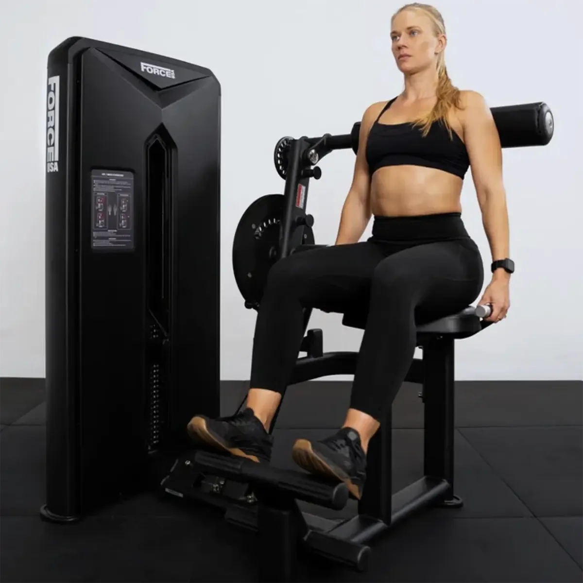 Force USA Dual-function Selectorized core machine with adjustable seat and back pad
