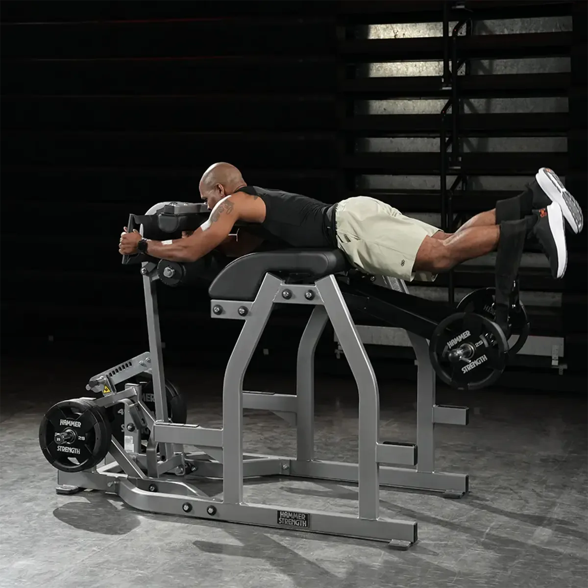 Hammer Strength posterior chain machine with ankle straps