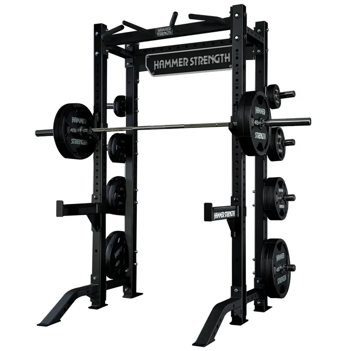 Hammer Strength HD Athletic NX Half Rack with integrated weight storage