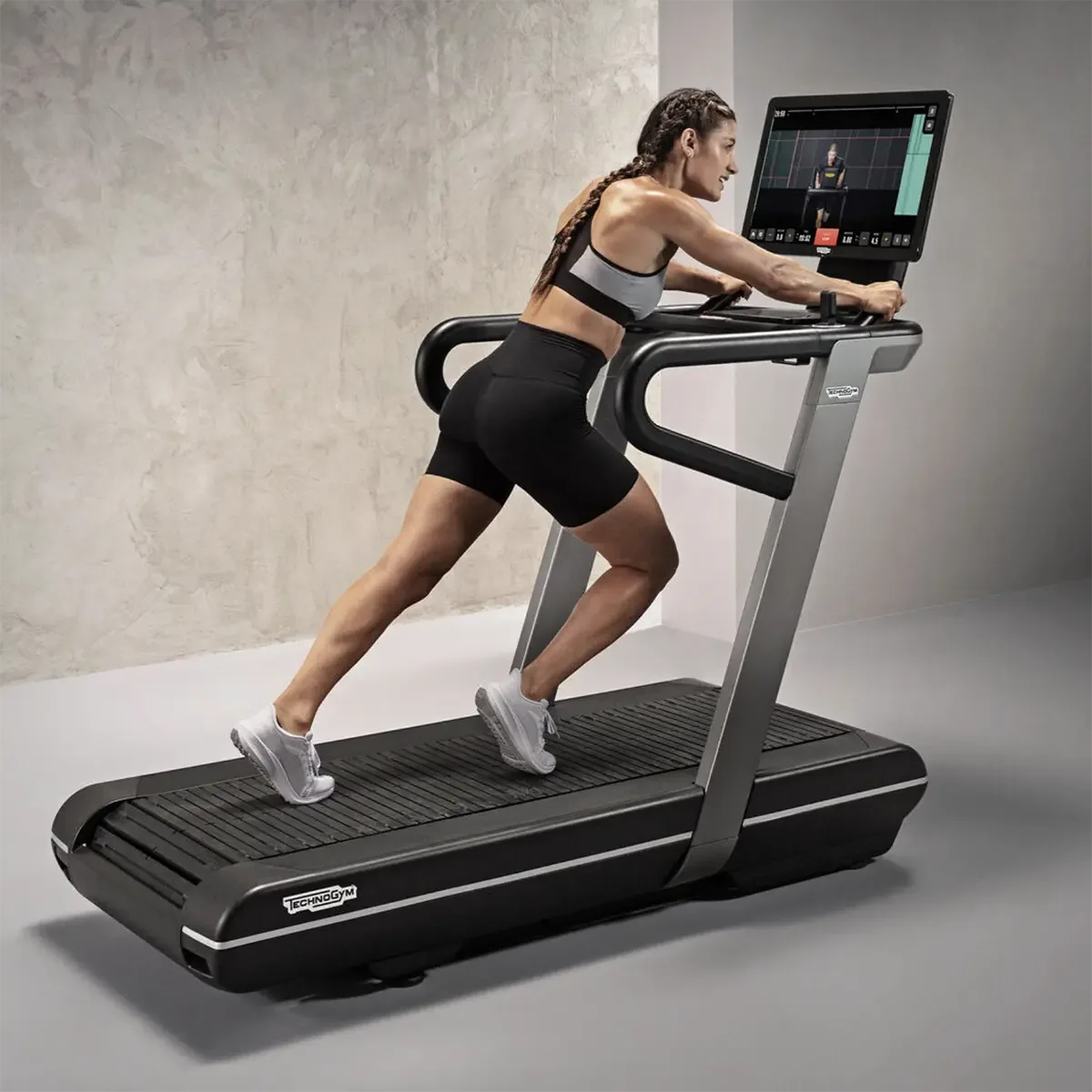 Front view of Technogym Run fitness treadmill
