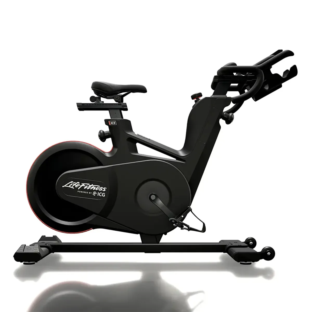 Indoor cycle with magnetic resistance dial and multi-position handlebar