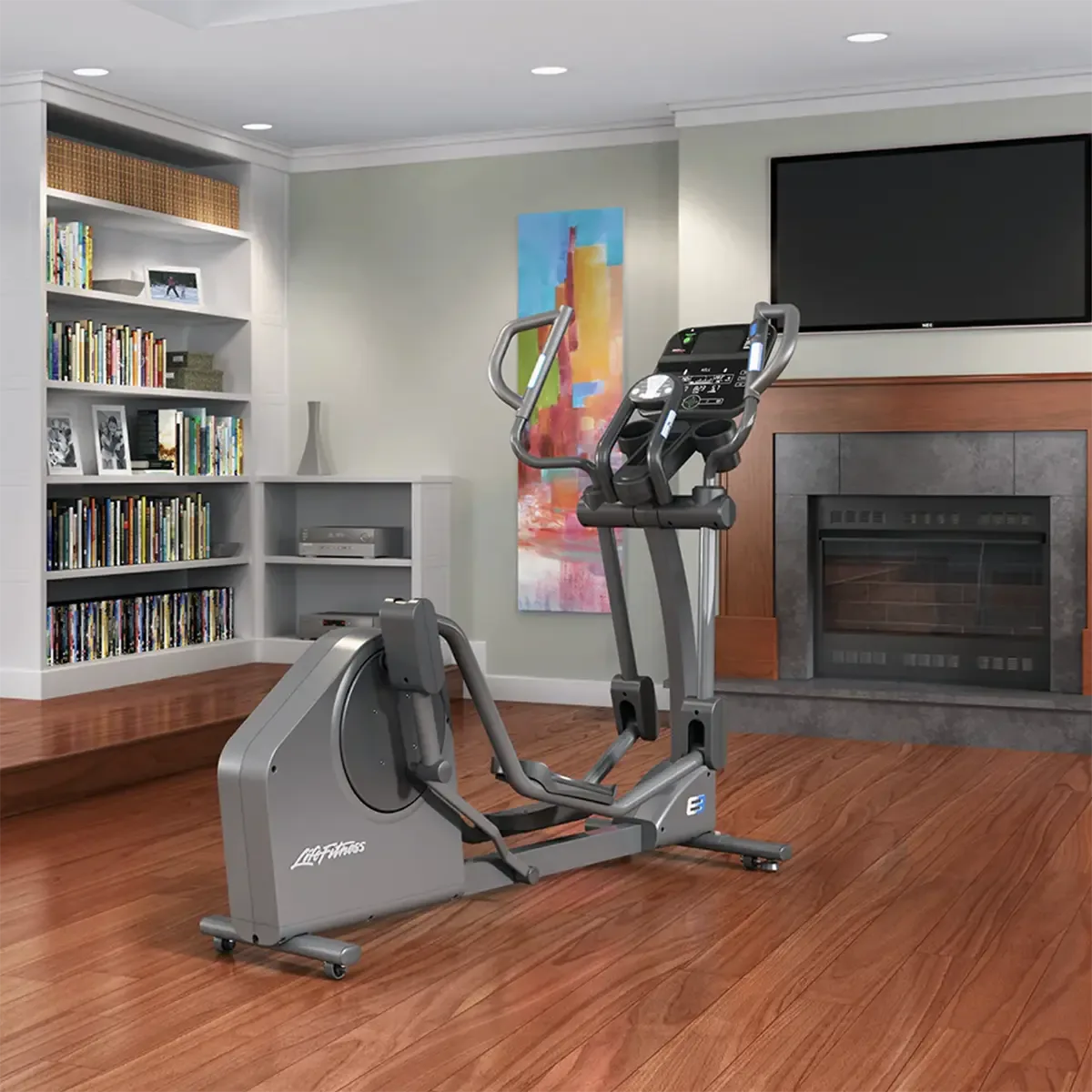 Life Fitness E3 home elliptical with cushioned pedal inserts
