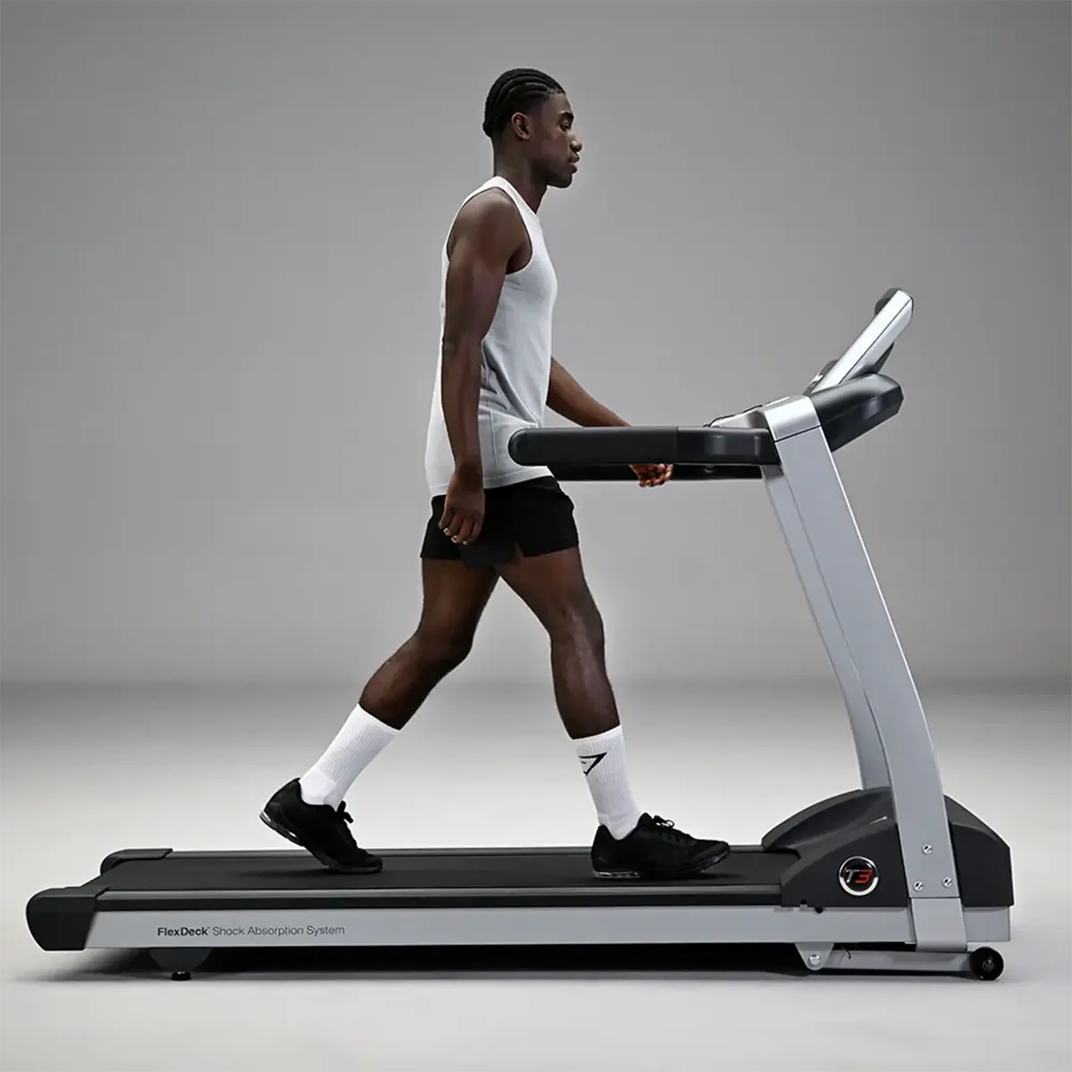 Life Fitness T3 Home treadmill with smartphone tablet holder and front wheels