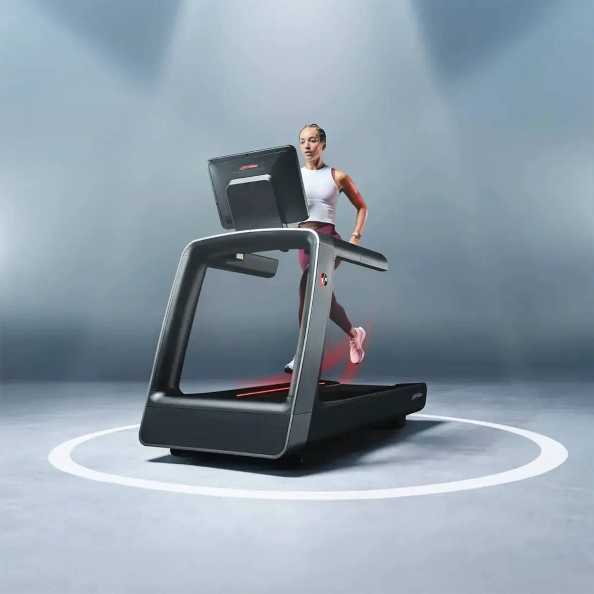 Life Fitness Symbio Runner Home treadmill with immersive terrain view and performance tracking