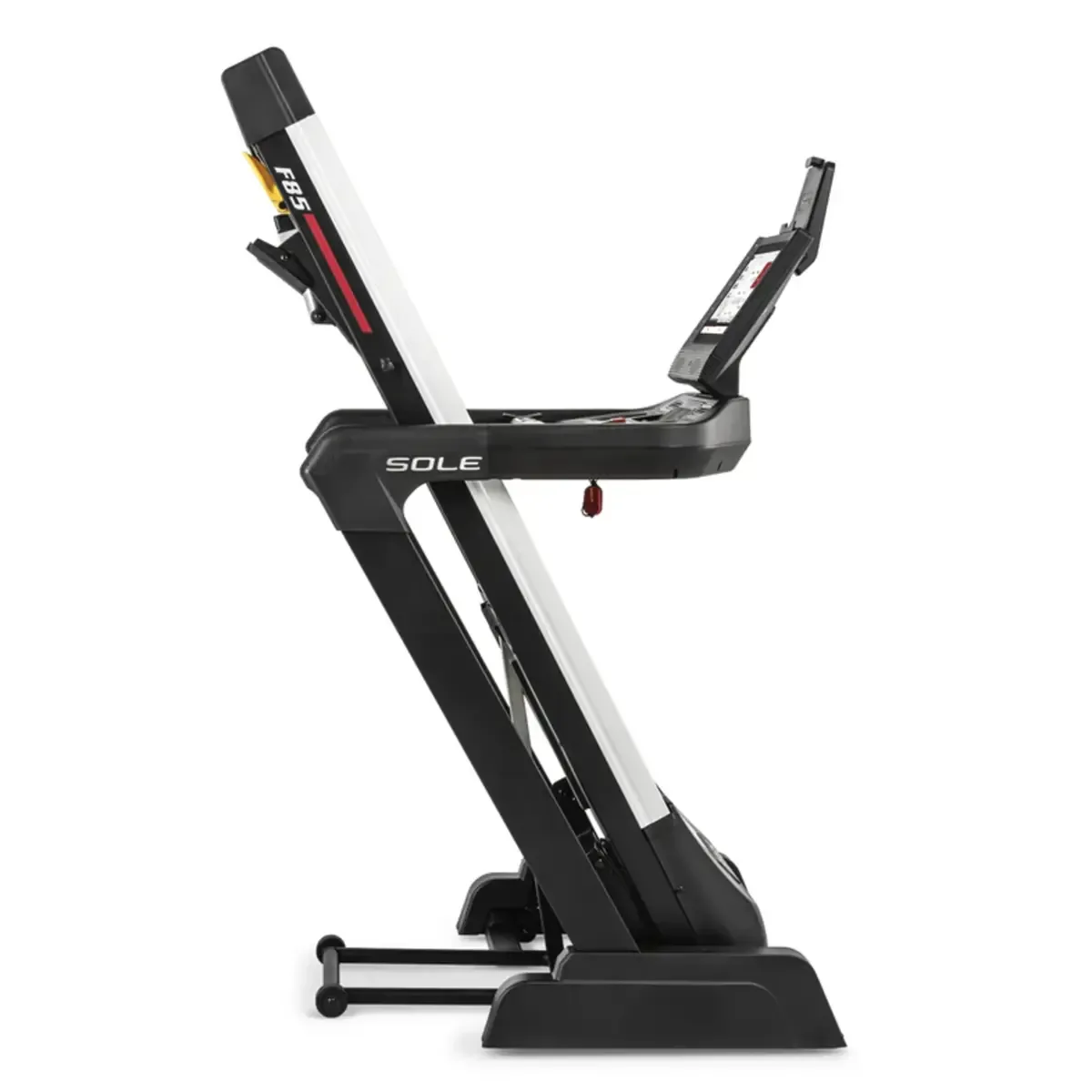 SOLE F85 Home treadmill with incline and decline controls, wireless charging, and Bluetooth speakers
