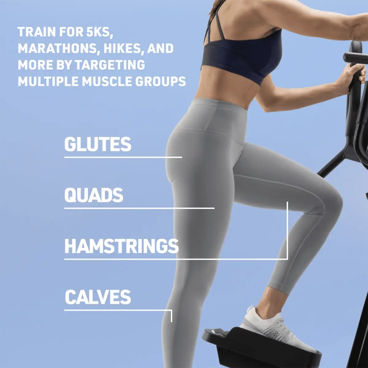 Home workout on NordicTrack step climber with guided training
