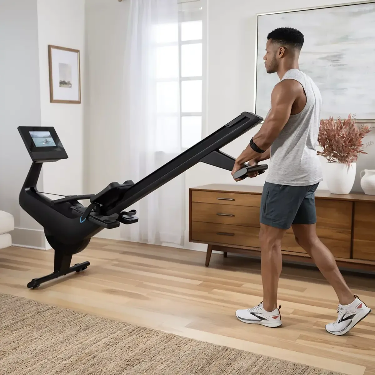 NordicTrack rower with digital resistance and oversized pedals