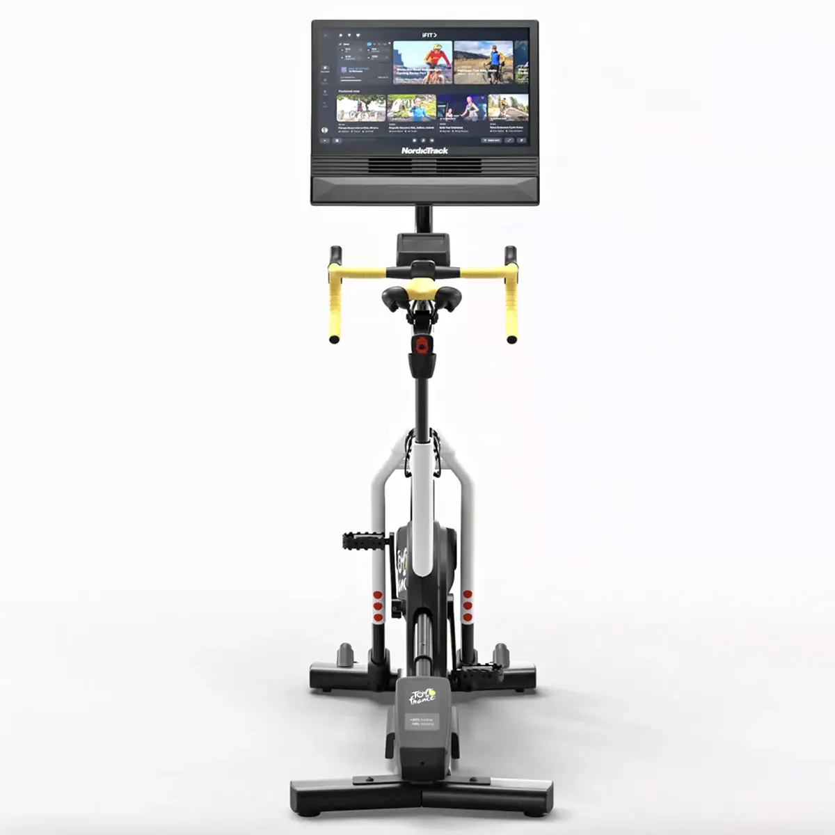 Home cycling workout on NordicTrack Tour De France Bike with iFIT