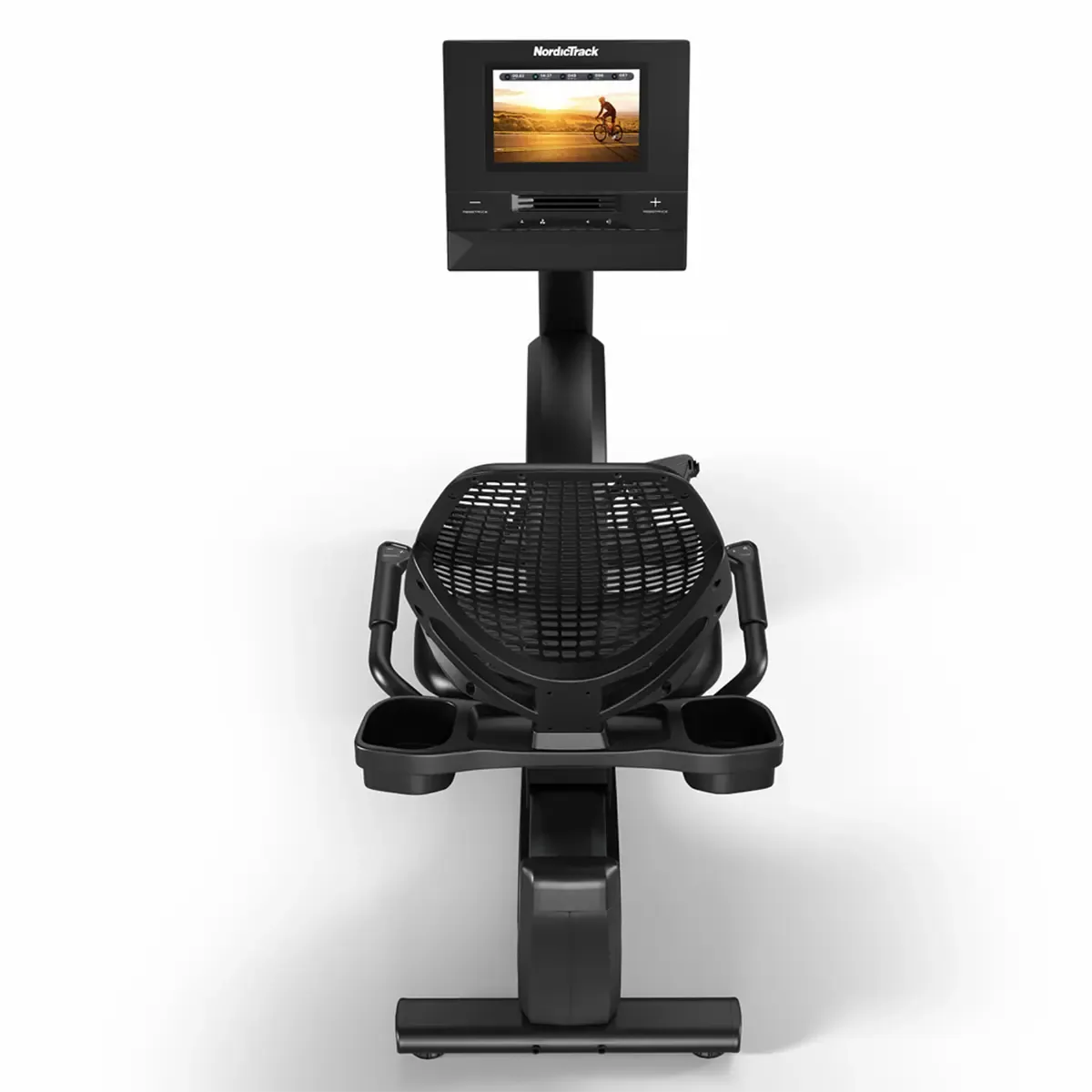 Home cardio workout on NordicTrack recumbent bike with iFIT