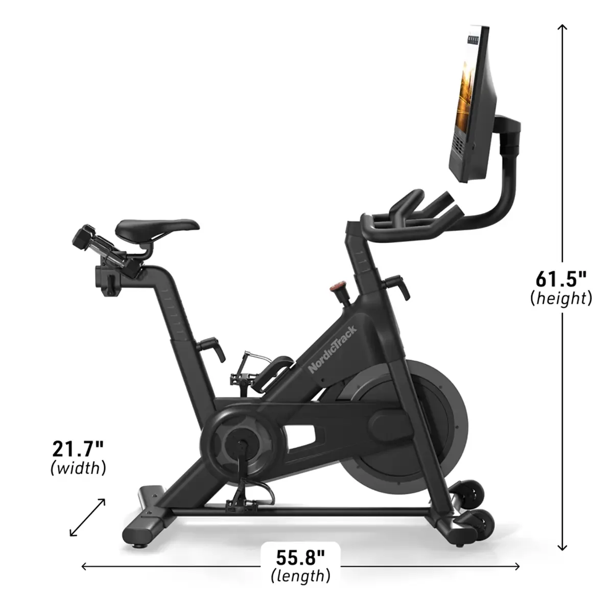 Home cycling workout on NordicTrack bike with iFIT support