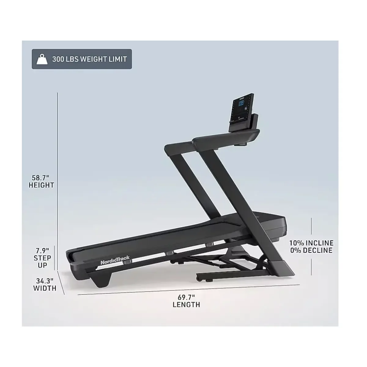 NordicTrack folding treadmill with incline and SelectFlex cushioning