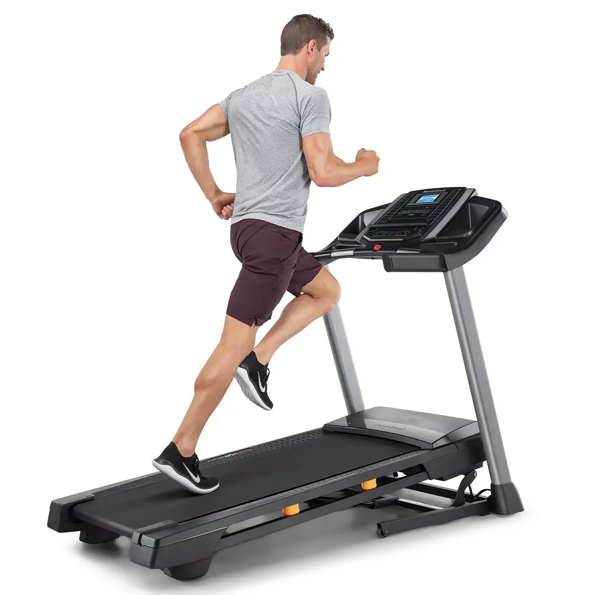NordicTrack folding treadmill with adjustable cushioning