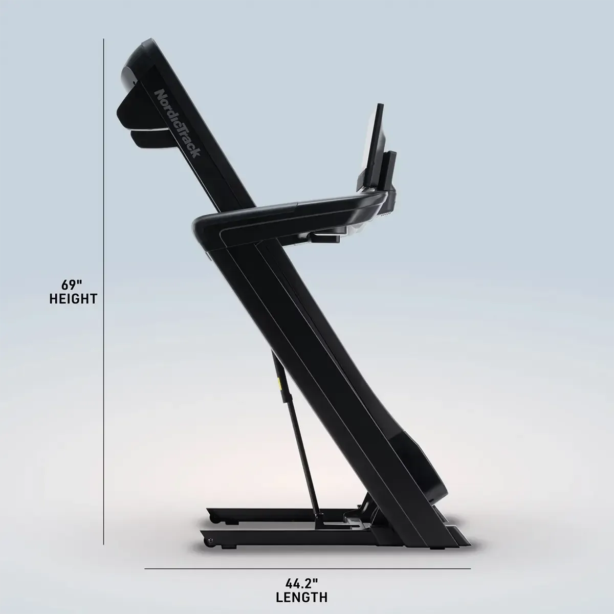 Home runner using NordicTrack treadmill with iFIT workout display