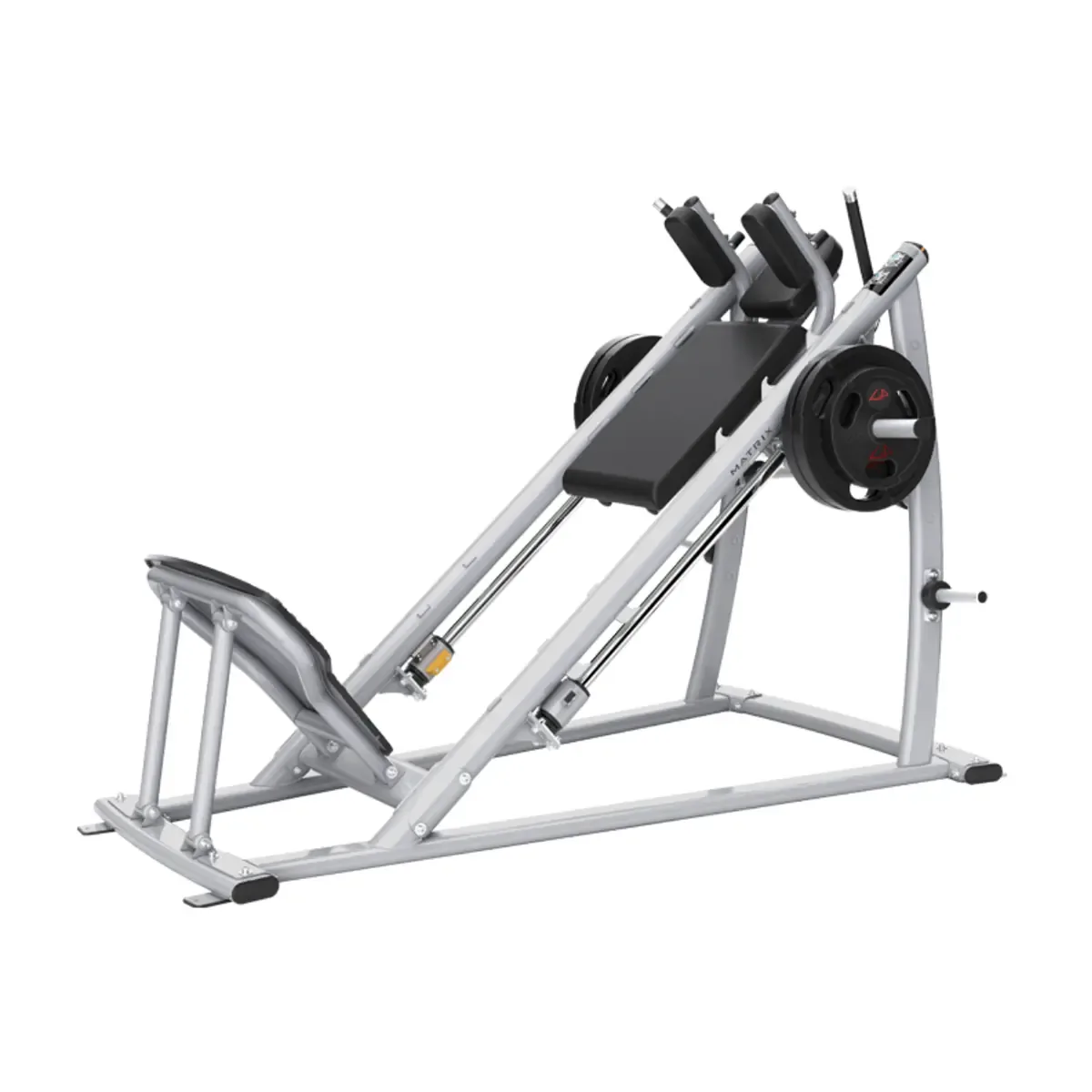 Matrix Magnum Hack Squat with large footplate and back pad