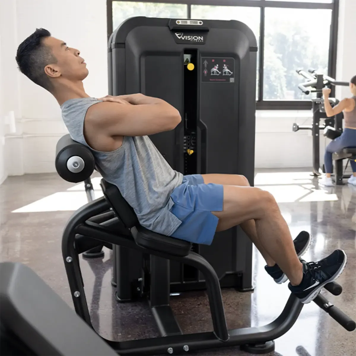 Vision Keystone Commercial back extension station with 73 kg weight stack and foot support