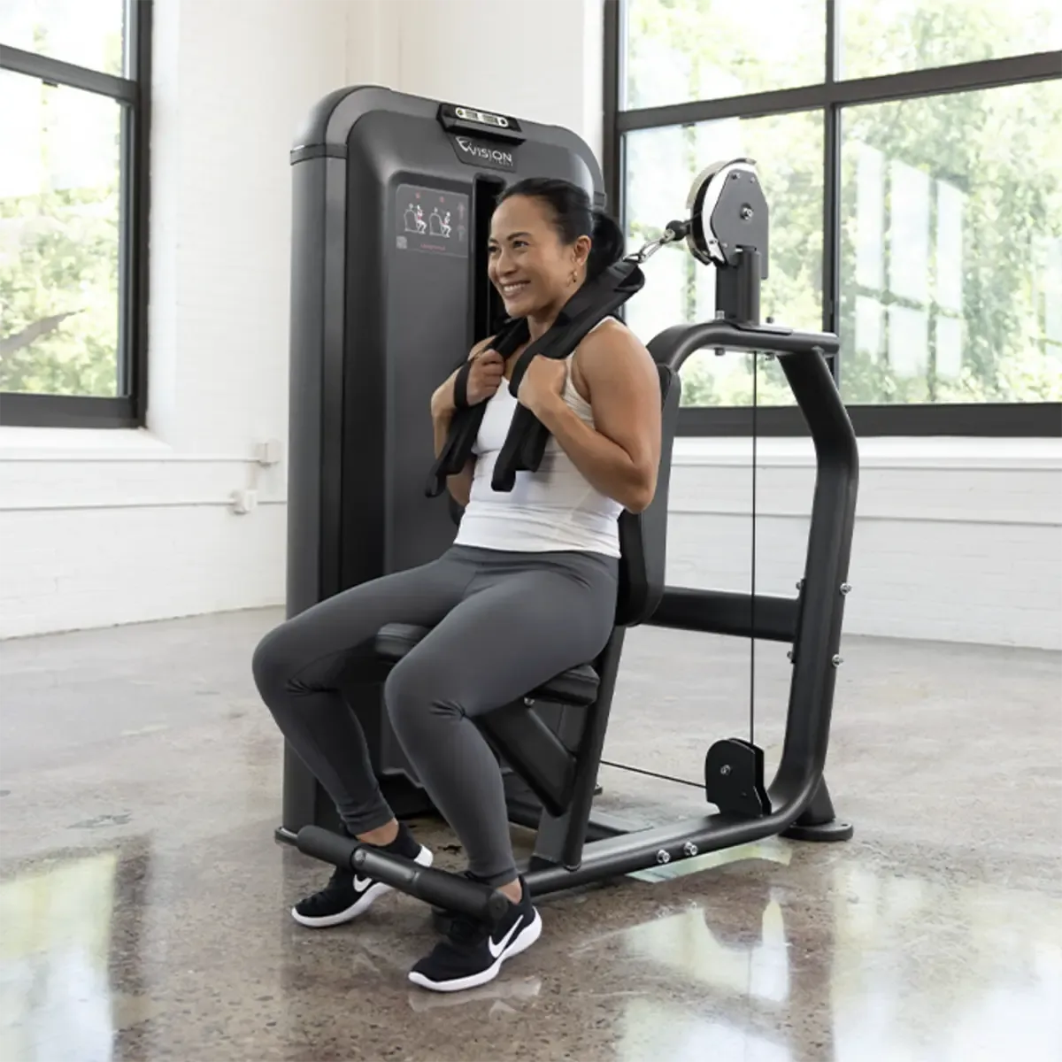 Vision Keystone Commercial core training machine with 73 kg weight stack and foot support