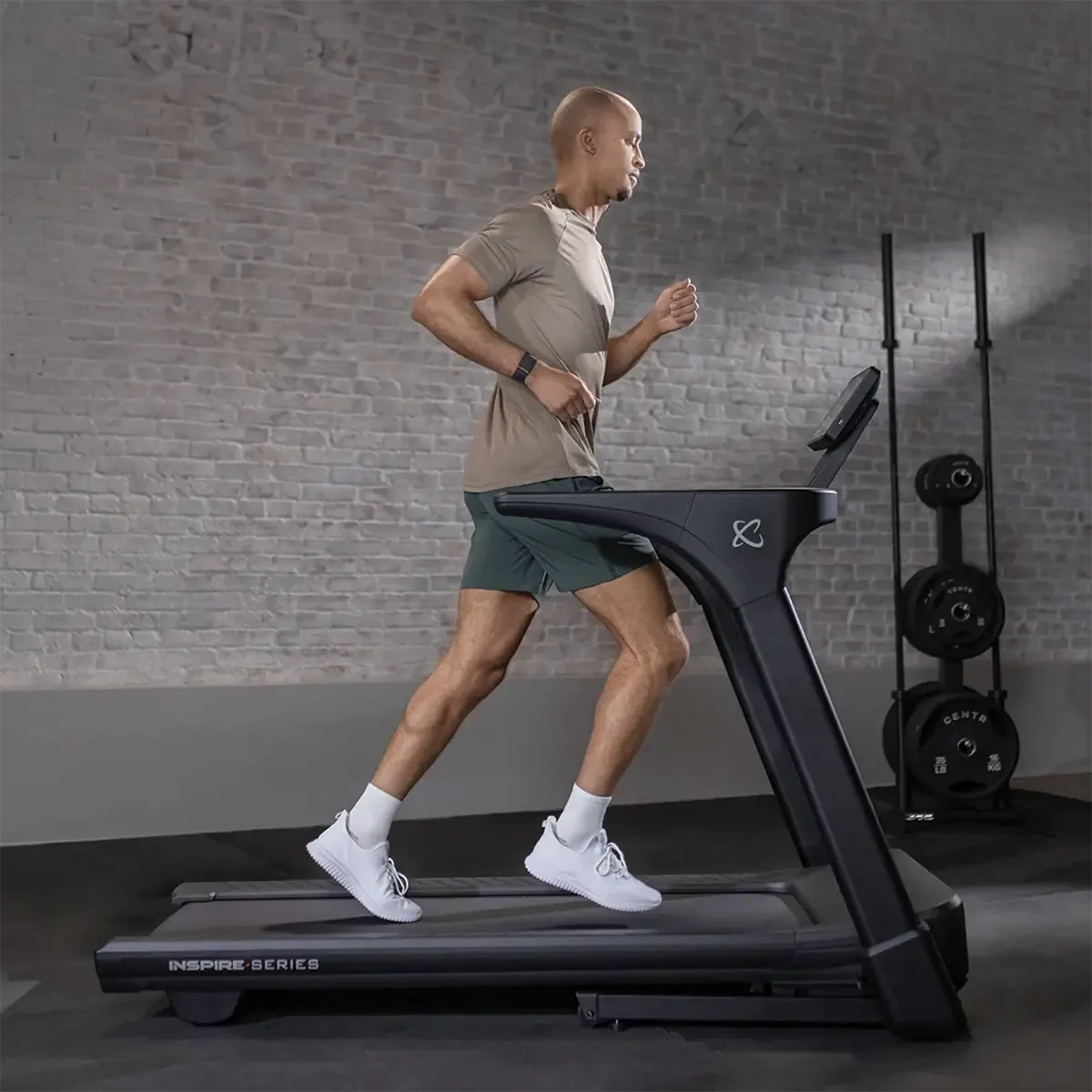 Inspire Series T4S Home treadmill with 20 x 55 running surface and touchscreen console