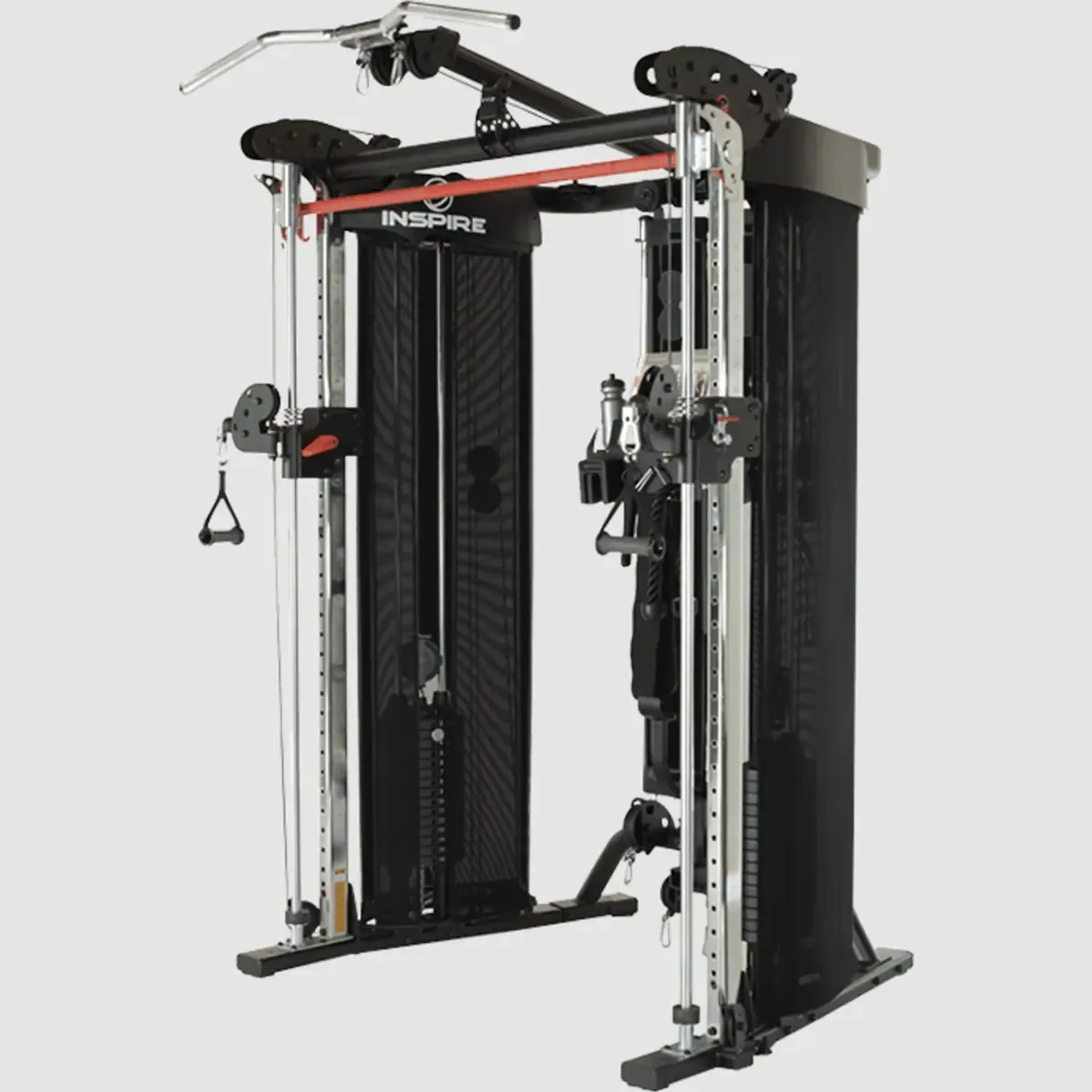 Inspire Fitness FT2 Home gym with dual weight stacks, upper and lower pulleys, and pull up bar