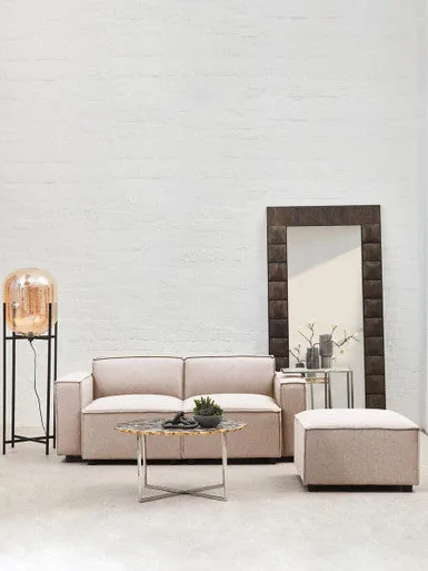 Natural Fabric Modular Ottoman, Toulouse