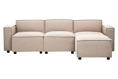 Natural Fabric Modular Ottoman, Toulouse