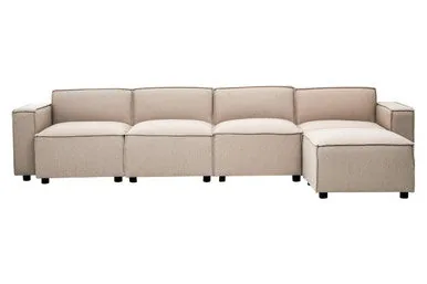 Natural Fabric Modular Ottoman, Toulouse