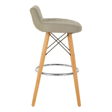 Stockholm Grey Leather Seat Bar Stool
